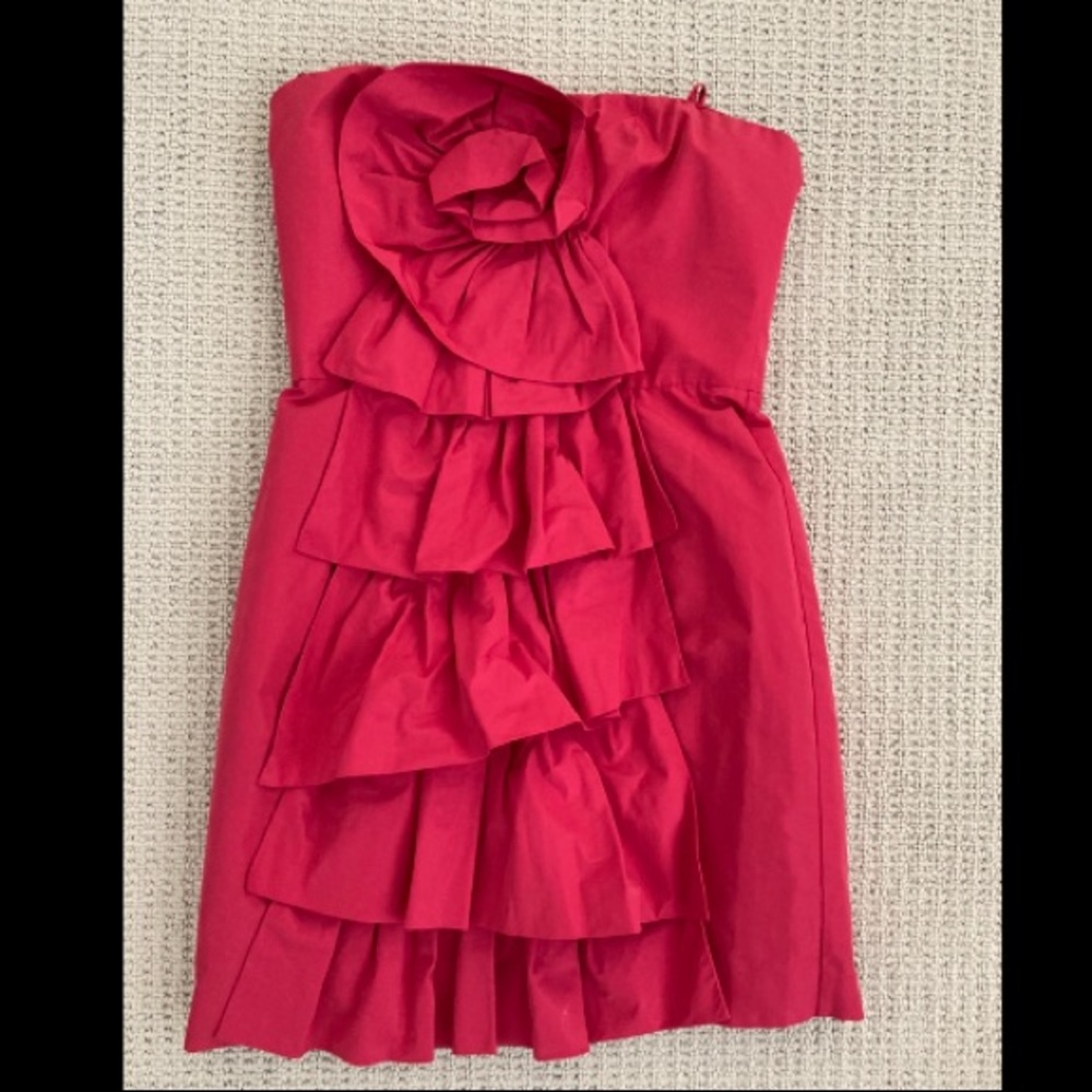 BCBG taffeta ruffle mini dress